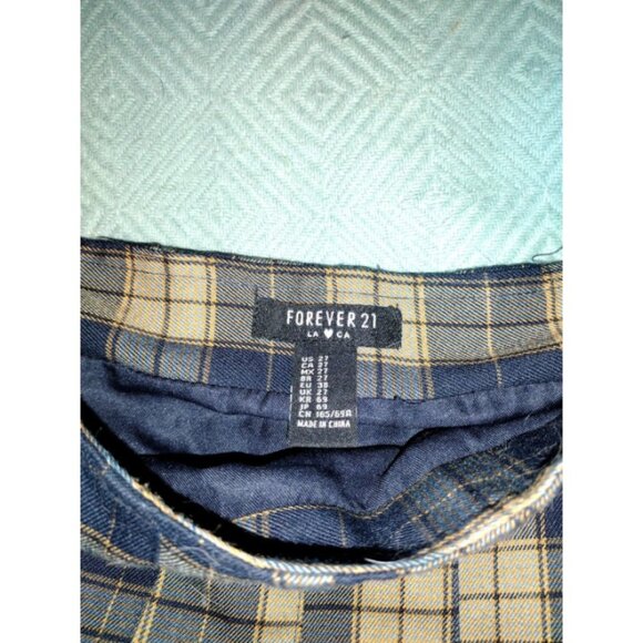 Forever 21 skater skirt brown plaid size S - Picture 2 of 6